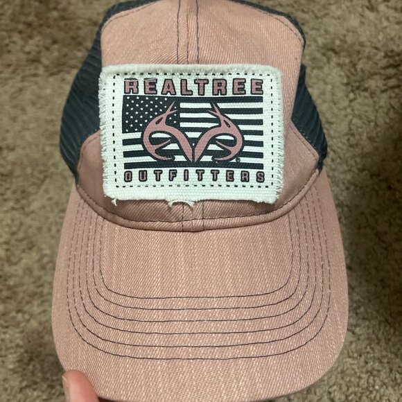 RealTree Pink Denim USA Patch Women’s Trucker Hat - Picture 2 of 3